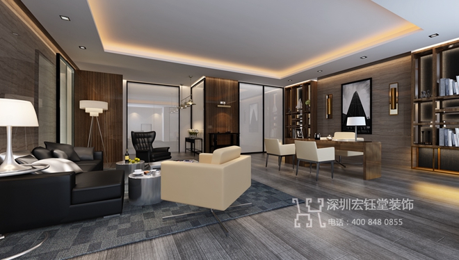 現代新中式董事長辦公室裝修設計圖 現代新中式董事長辦公室裝修設計圖