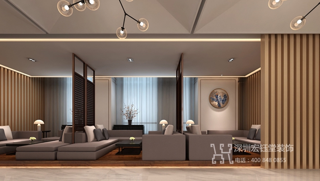 鄭州康橋地產一號院現代中式售樓部洽談區裝修設計效果圖 鄭州康橋地產一號院現代中式售樓部洽談區裝修設計效果圖