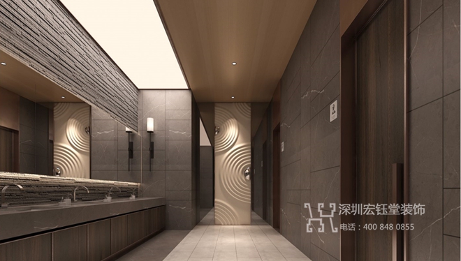 鄭州康橋地產一號院現代中式售樓部衛生間裝修設計效果圖 鄭州康橋地產一號院現代中式售樓部衛生間裝修設計效果圖