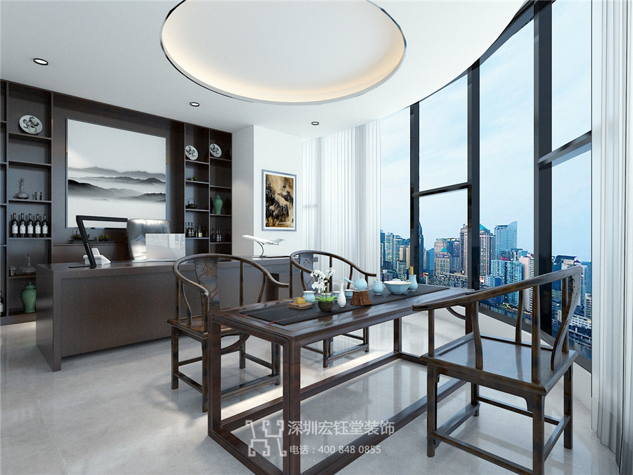 河南騰之源電子科技辦公室裝修設計方案-總經理室效果圖 河南騰之源電子科技辦公室裝修設計方案-總經理室效果圖