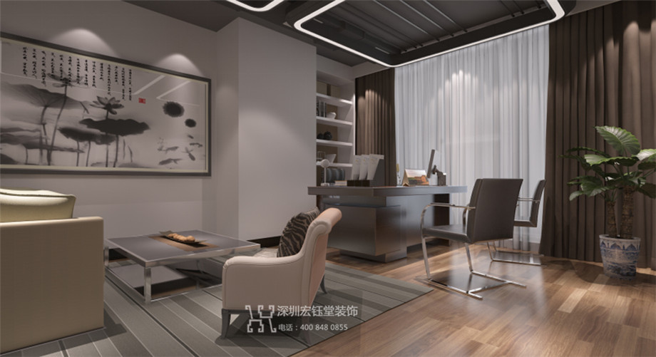 河南城之光照明工程有限公司董事長辦公室裝修設計效果圖