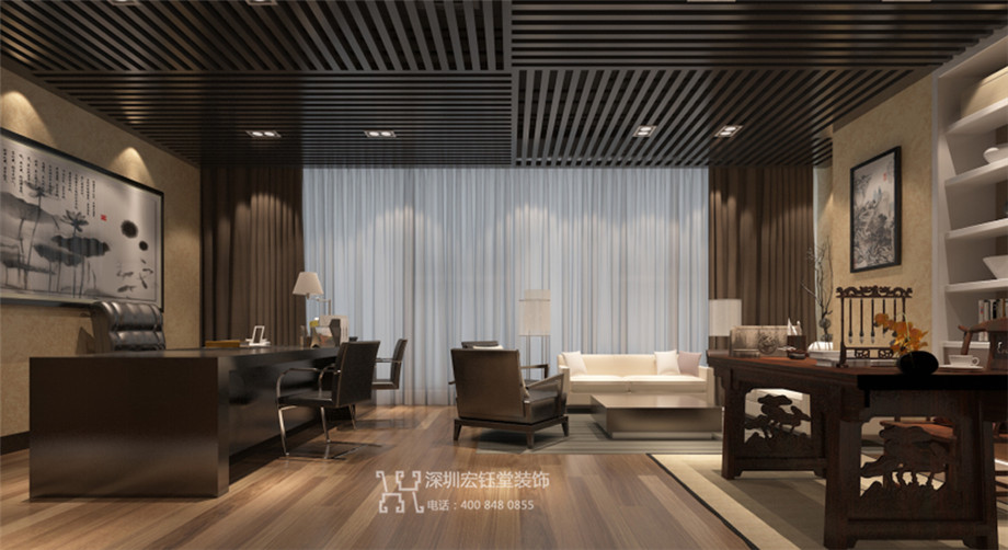 河南城之光照明工程有限公司董事長辦公室裝修設計案例