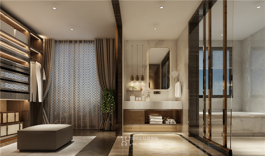 濮陽江南里現(xiàn)代中式別墅樣板間衣帽間裝修設(shè)計方案 濮陽江南里現(xiàn)代中式別墅樣板間衣帽間裝修設(shè)計方案