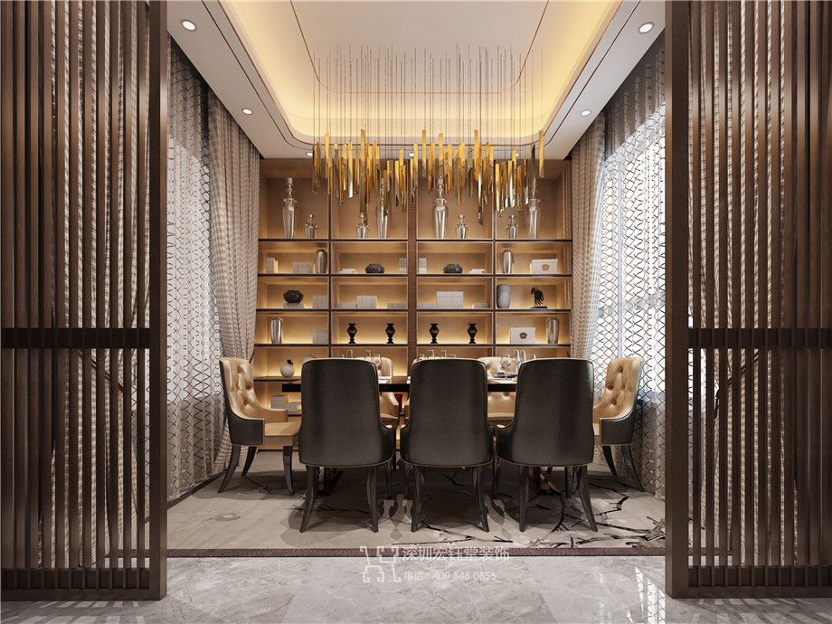 濮陽江南里現(xiàn)代中式別墅樣板間餐廳裝修設(shè)計案例 濮陽江南里現(xiàn)代中式別墅樣板間餐廳裝修設(shè)計案例