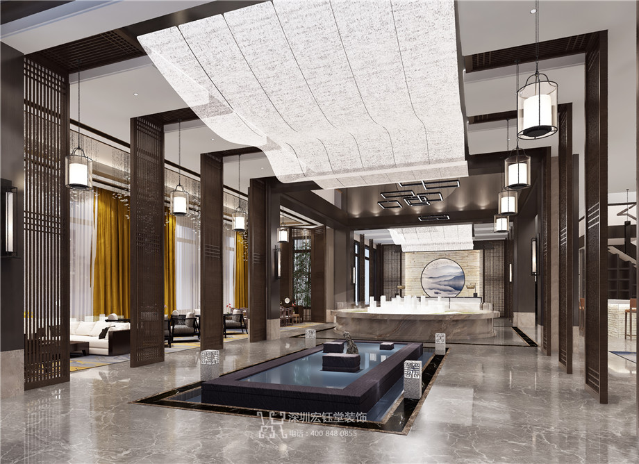 濮陽江南里新中式禪意售樓部裝修設計案例