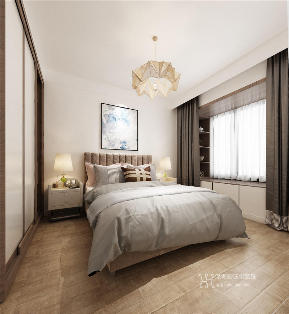 鄭州九龍國(guó)際樣板間裝修效果圖-88平B1戶型-次臥效果圖 鄭州九龍國(guó)際樣板間裝修效果圖-88平B1戶型-次臥效果圖