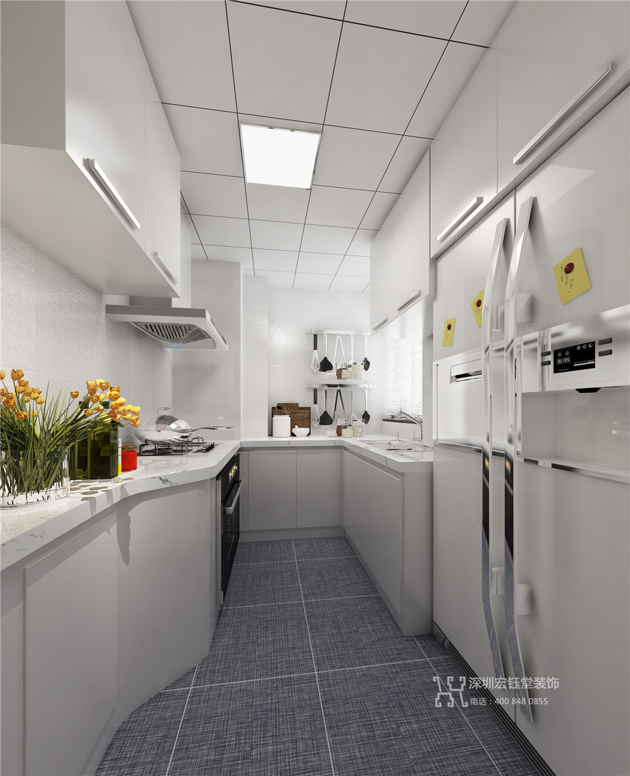 鄭州九龍國(guó)際樣板間裝修效果圖-88平B1戶型-廚房效果圖 鄭州九龍國(guó)際樣板間裝修效果圖-88平B1戶型-廚房效果圖