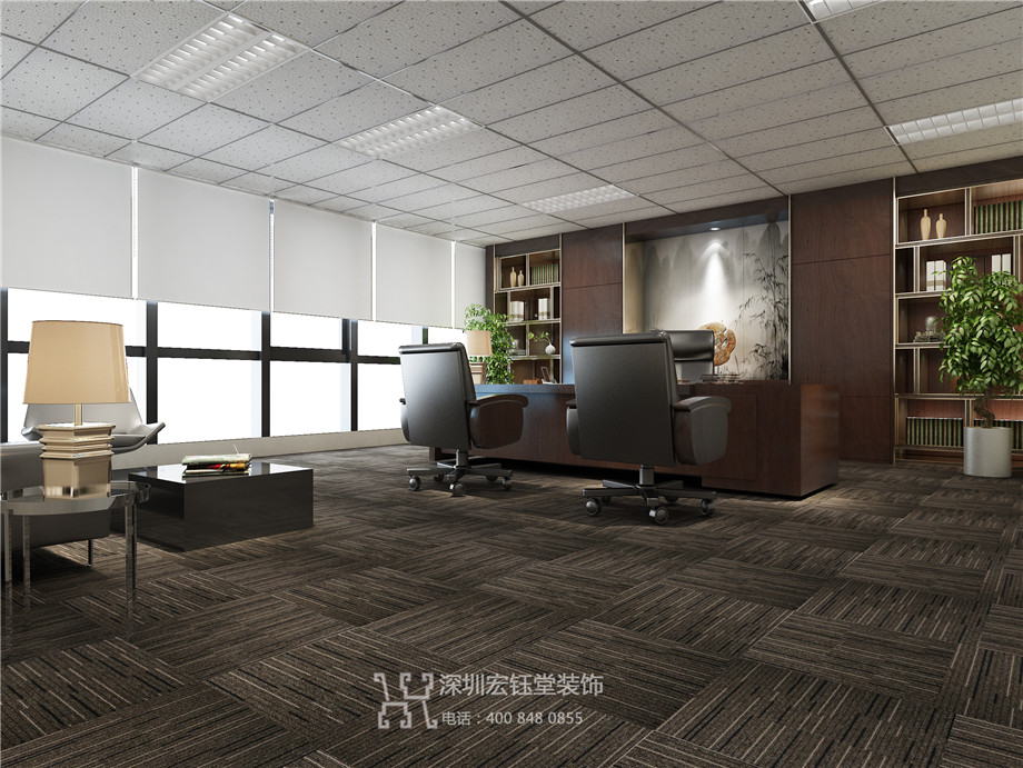 河南紅瑞樂幫健康管理公司總經理辦公室設計效果圖