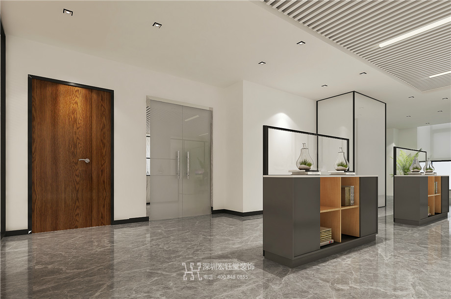 鄭州企業公園地產公司現代簡約風辦公室裝修設計圖