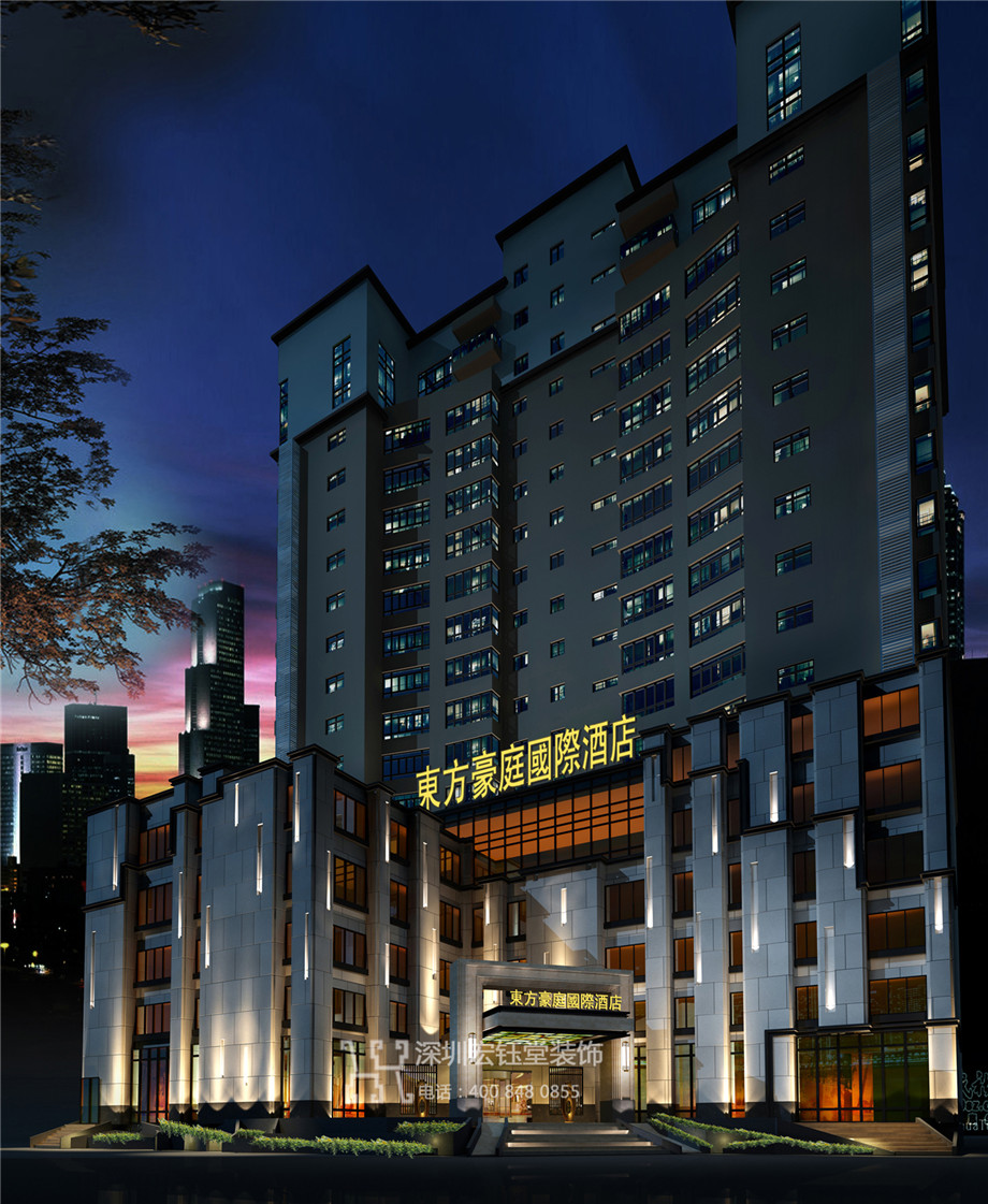 開封東方豪庭精品商務酒店外觀裝修設計效果圖 開封東方豪庭精品商務酒店外觀裝修設計效果圖