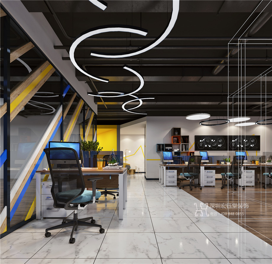 鄭州時尚辦公室裝修設計案例-若婉皮膚管理公司辦公室設計