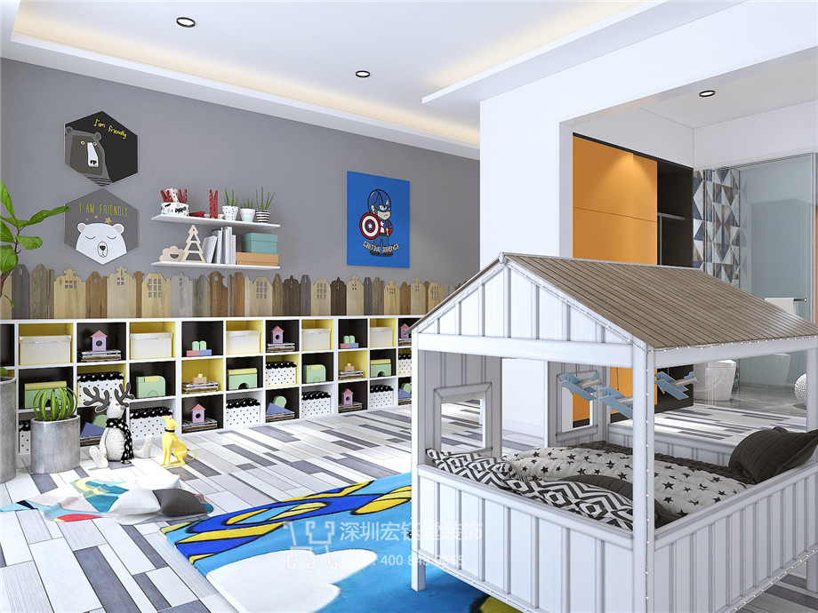 洛陽建業桂園陳公館三層獨棟別墅兒童房裝修設計效果圖 洛陽建業桂園陳公館三層獨棟別墅兒童房裝修設計效果圖