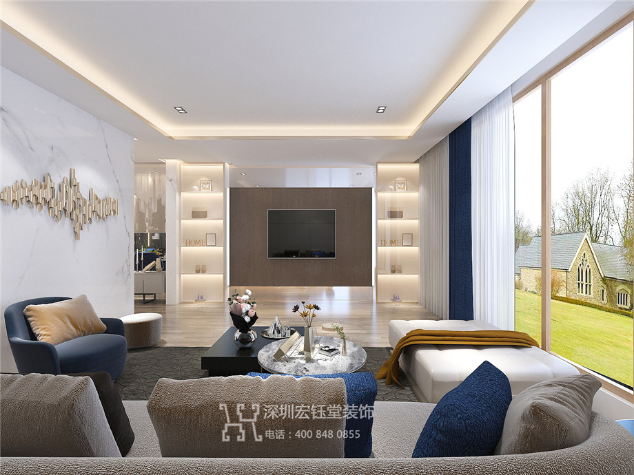 洛陽建業桂園陳公館三層獨棟別墅客廳裝修設計效果圖 洛陽建業桂園陳公館三層獨棟別墅客廳裝修設計效果圖