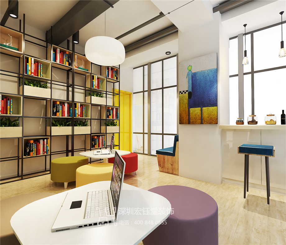 鄭州俐文教育培訓機構閱讀區裝修設計效果圖 鄭州俐文教育培訓機構閱讀區裝修設計效果圖