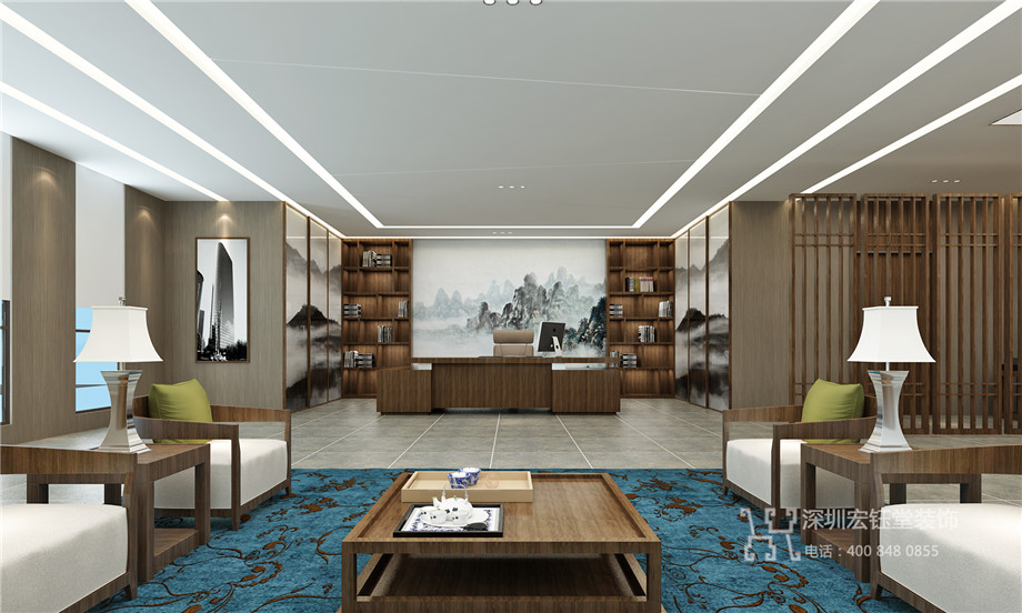 鄭州獨(dú)棟辦公樓裝修設(shè)計(jì)-新中式董事長(zhǎng)辦公室設(shè)計(jì)效果圖 鄭州獨(dú)棟辦公樓裝修設(shè)計(jì)-新中式董事長(zhǎng)辦公室設(shè)計(jì)效果圖