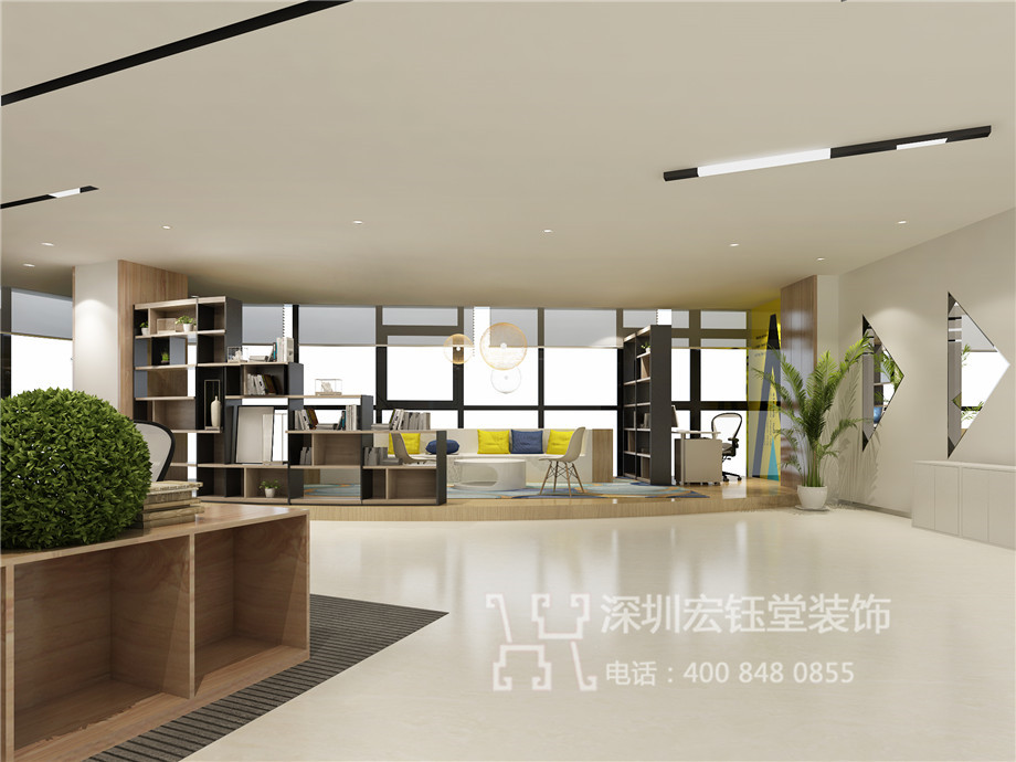 鄭州辦公室裝修設計-河南凸凹房地產(chǎn)-接待區(qū)效果圖