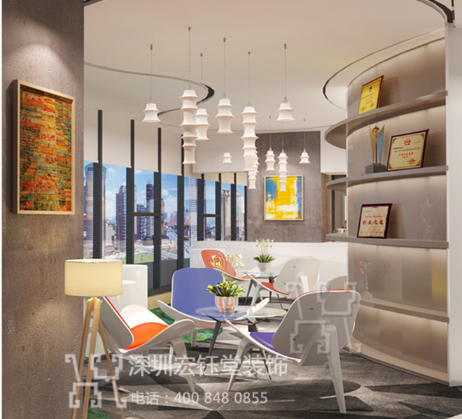 鄭州宏之達化妝品高端時尚辦公裝修案例-洽談區設計效果圖 鄭州宏之達化妝品高端時尚辦公裝修案例-洽談區設計效果圖