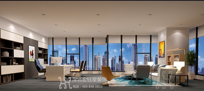 鄭州宏之達化妝品高端時尚辦公裝修案例-總經理室設計效果圖 鄭州宏之達化妝品高端時尚辦公裝修案例-總經理室設計效果圖