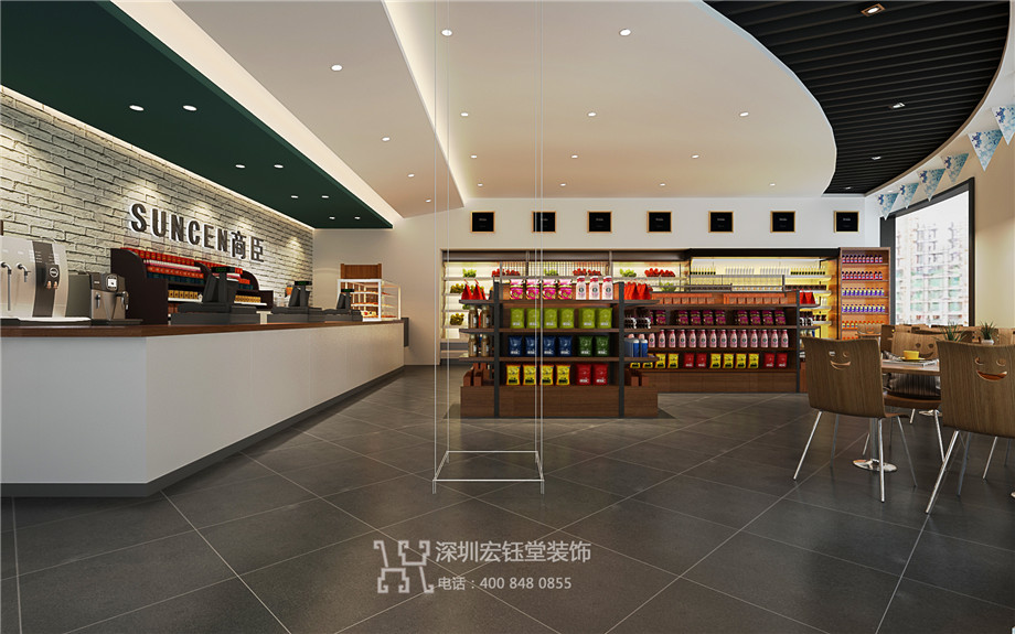 鄭州商臣連鎖便利店曼哈頓店面裝修設(shè)計(jì)效果圖