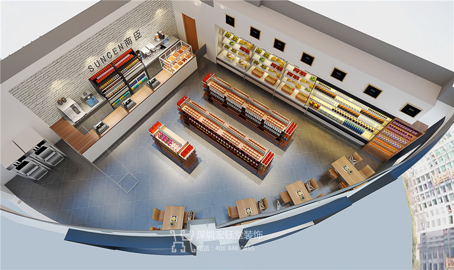 鄭州商臣連鎖便利店曼哈頓店面裝修設(shè)計(jì)案例