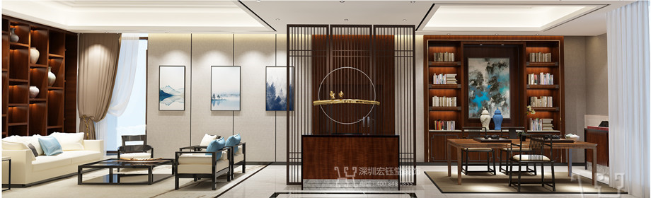 鄭州辦公室裝修公司-新中式高管辦公室裝修效果圖 鄭州辦公室裝修公司-新中式高管辦公室裝修效果圖