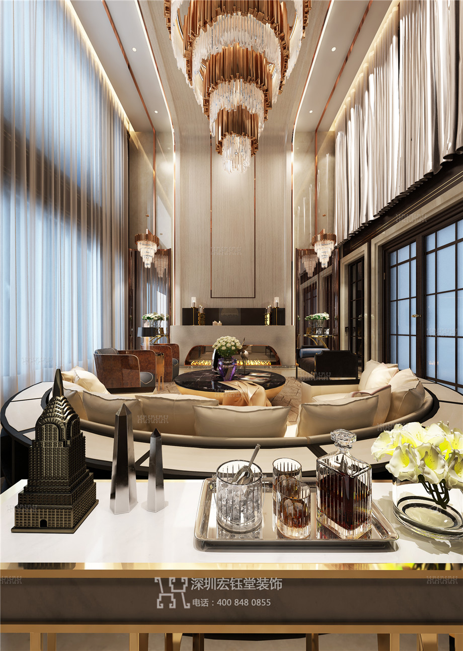 鄭州鄒公館獨(dú)棟別墅雙層挑空客廳裝修設(shè)計(jì)方案 鄭州鄒公館獨(dú)棟別墅雙層挑空客廳裝修設(shè)計(jì)方案