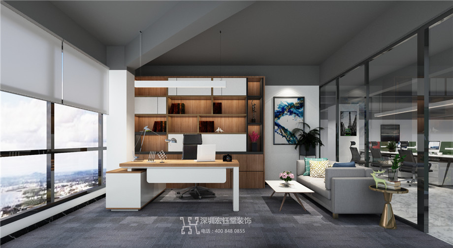 河南合之潤傳媒公司3000平辦公室裝修設計方案