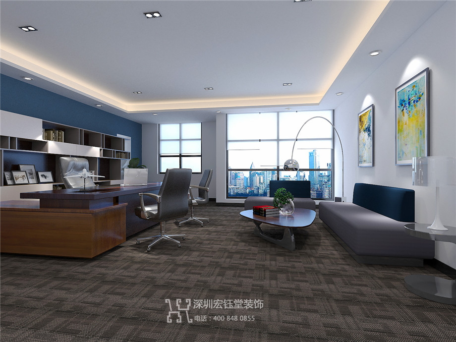 河南合之潤傳媒公司3000平辦公室裝修設計方案