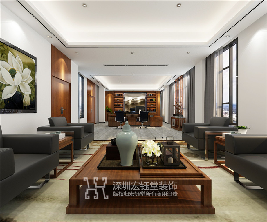 鄭州硬制品公司董事長辦公室裝修效果圖 鄭州硬制品公司董事長辦公室裝修效果圖