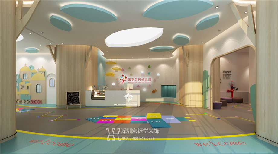 鄭州藍亭貝樹幼兒園裝修設計效果圖-接待大廳設計方案