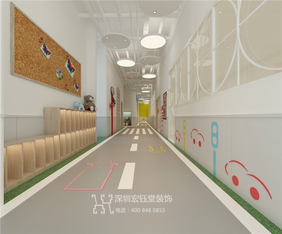 鄭州藍亭貝樹幼兒園裝修設計效果圖-走廊設計方案