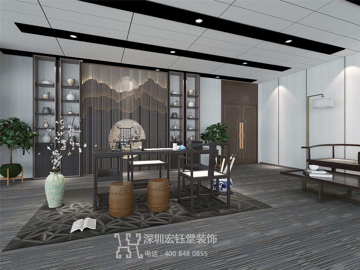 鄭州新中式董事長辦公室裝修方案 鄭州新中式董事長辦公室裝修方案