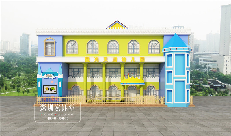 鄭州白沙星光貝迪幼兒園外觀裝修設計效果圖 鄭州白沙星光貝迪幼兒園外觀裝修設計效果圖