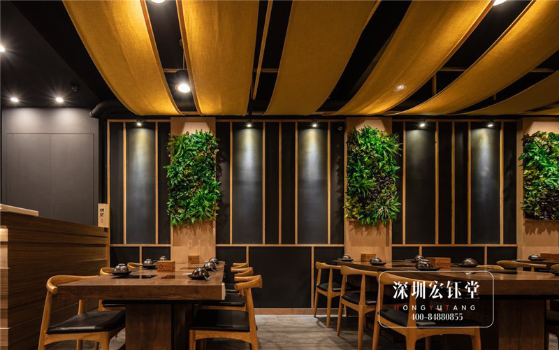 海味日式禪風火鍋店用餐區(qū)裝修設計方案