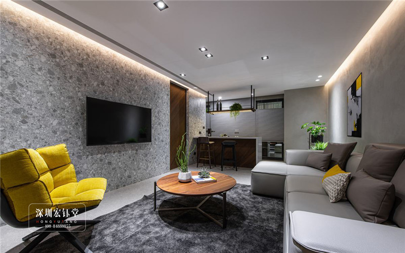 鄭州現(xiàn)代風(fēng)三層獨棟別墅起居室裝修設(shè)計案例