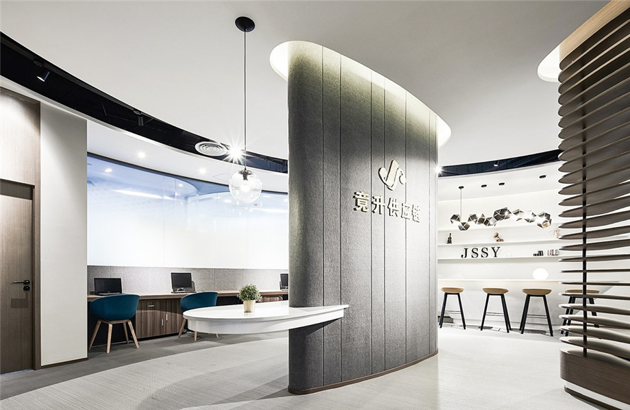 物流公司共享理念現代時尚辦公室前臺接待區裝修案例