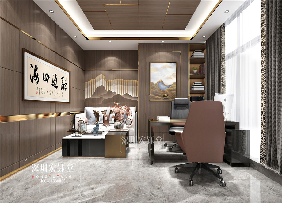 鄭州華融金融中心中式經理辦公室裝修設計效果圖 鄭州華融金融中心中式經理辦公室裝修設計效果圖