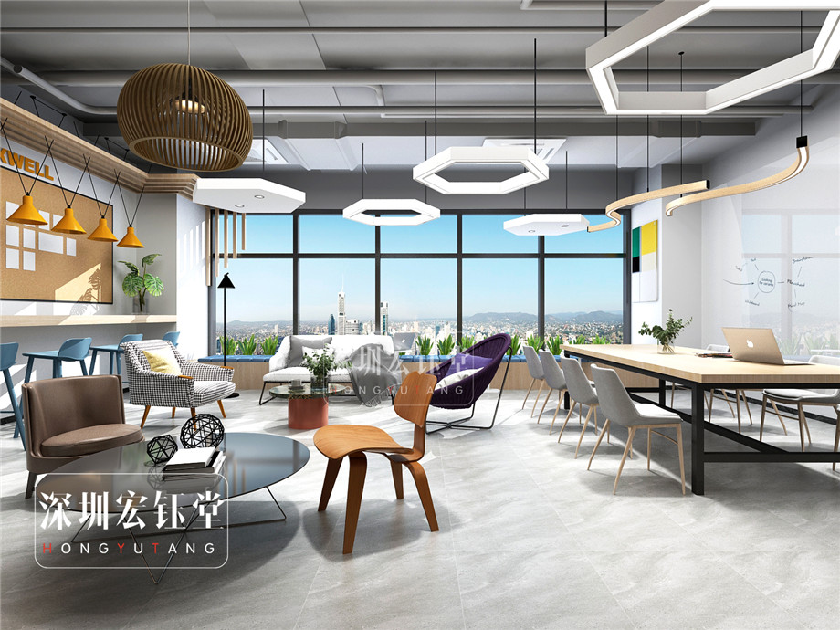 辦公室水吧裝修設計-天眼查河南總部辦公室裝修效果圖