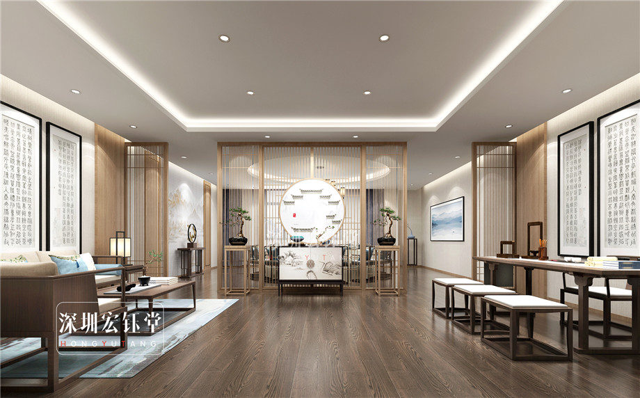 河南躍薪集團辦公樓豪華餐廳包房裝修效果圖-鄭州宏鈺堂辦公樓裝修公司