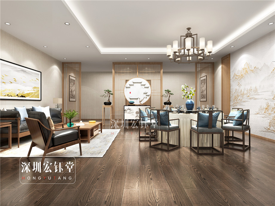集團內部接待餐廳包房裝修效果圖-鄭州宏鈺堂裝飾